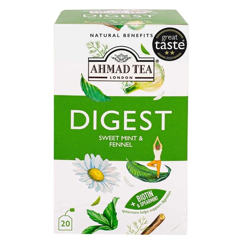 Buy Ahmad Tea Sweet Mint And Fennel Digest Tea Bags 2g x 20 Pieces in Kuwait