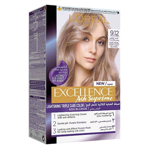 L&#39;Oreal Paris Excellence Ash Supreme Hair Color - 9.12 Cool Pearl Very Light Blonde
