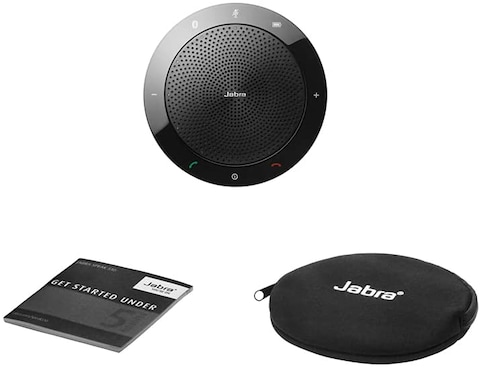 Jabra Speak 510+ Speaker Phone - Microsoft Certified Portable Conference Speaker With Bluetooth Adapter And USB - Connect With Laptops, Smartphones And Tablets, Black