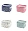 Mini Portable Storage Bin Foldable Storage Bag Moisture Resistant Container Fabric Desk Storage Basket Cosmetic Storage Cool Printed Design(WHITE)