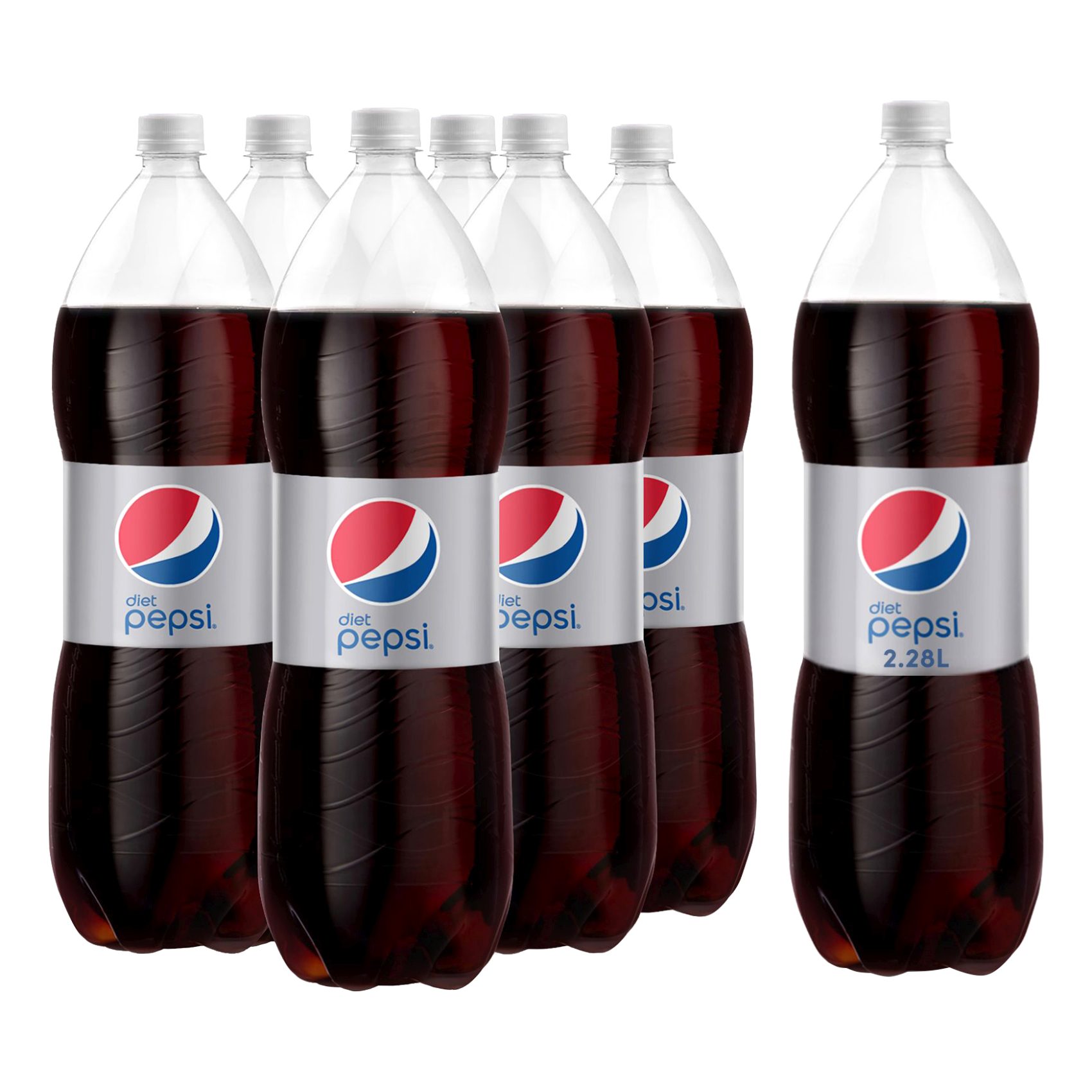 Pepsi Diet Carbonated Soft Drink Plastic Bottle 2.28L Pack of 6