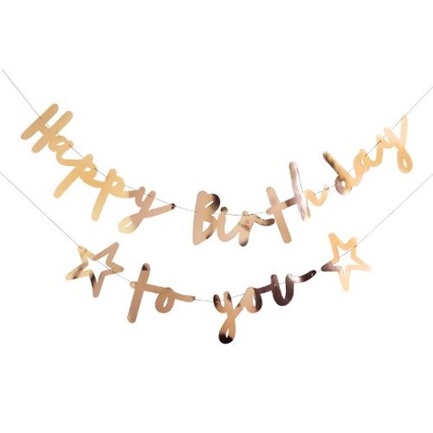 Gold &#39;Happy Birthday To You&#39; Banner 4m