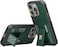 Levelo Morphix Gripstand Case For iPhone 15 Pro: Multi-Positioning, Cardholder, Shock-Proof Edges, PU Finish, Built-in Grip (Green)
