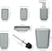 Bathroom Accessories Set of 6 Modern Design 6 Pieces Bathroom Accessory Set Soap Dispenser Toothbrush Holder Tooth Mug Soap Dish Toilet Brush Rubbish for Bathroom Home Decor (Grey)