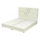 In House Granada Velvet Bed Frame - Queen - 200x150 cm - Ivory