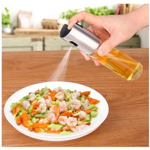 Generic Oil Spray Bottle Pump Glass Olive Cooking Stainless Steel Pot Leak-proof Drops