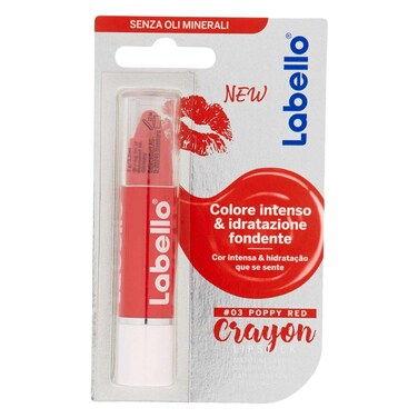 Labello Poppy Red Lipstick Crayon Colour Lip Balm 3.3ML
