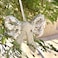 Silver Sequin Rhinestone Bow Christmas Hanging Decor 14x14cm