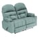 In House Velvet Double Cinematic Recliner Chair With Cups Holder - Light Turquoise - NZ80