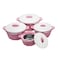 SELVEL DIAMOND CASSEROLE 4 PC SET (1000/1500/2000/3000 ML) PINK