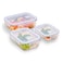 رينامورا طقم علب حفظ طعام زجاج - 3 قطع