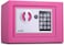 Rubik Mini Electronic Digital Security Safe Deposit Box With Electronic Keypad Lock And Physical Key For Home Office Hotel Jewelry Passport Watches Cash Storage (Pink)