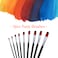 Generic-9pcs Professional Artist Paint Brushes Set Black Long Wooden Handle Nylon Hair Paintbrush for Acrylic Oil Watercolor Gouache Drawing Art Supplies, Flat Tip