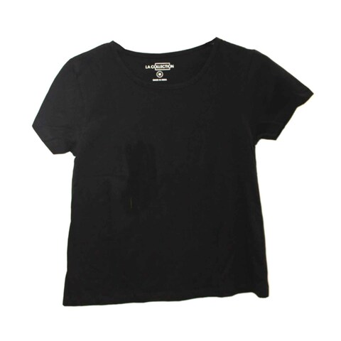 Buy Ladies Basic Solid Short Sleeve Tshirt Black Free Size Online