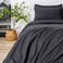 Luna Home-Premium Single size 4-piece bed linen, satin striped, black color.