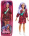 Barbie Fashionistas Doll #157, Curvy with Lavender Hair Wearing Red Plaid Dress, White Cowboy Boots &amp; Teal Cross-Body Cactus Bag, Toy for Kids 3 to 8 Years
