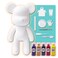 DIY CREATE YOUR OWN UNIQUE ACRYLIC FLUID POURING PAINT MONEY SAVING BEAR (13 inch - 33 cm) COMPLETE SET, Colors: Dark-Purple, Gold, Black, Rose-Red, Lemon-Yellow, Fun Creative Gift