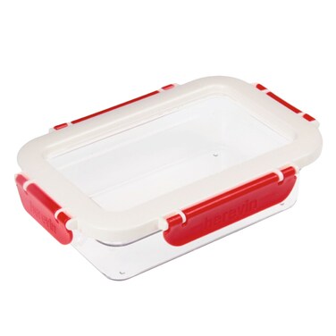 Herevin Canister Glass Food Container Red/White 0.6L