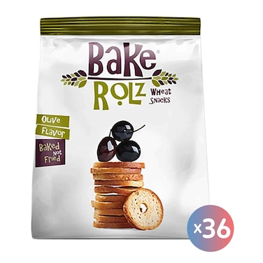 BAKE ROLZ CRACKERS OLIVE 18G*36