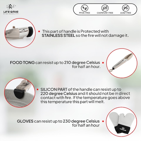 LIFE SMILE-Non-Stick Cookware Set &ndash; Ultimate 13-Piece Stackable Cooking Set &ndash; Induction Cookware Includes Soup Pot, Wok, Saucepan, Crepe Pan, Skillet, Tong &amp; Accessories &ndash; Space Saver &amp; Oven Safe