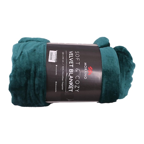 Morano Velvet Blanket - Green - 220 x 240 cm