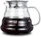 1Chase Borosilicate Heat Resistant Glass Coffee Server Pot For Pour Over Coffee Maker, Hand Drip Coffee Jug Decanter, Clear, 600ml