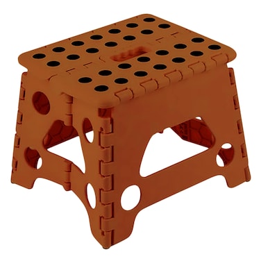 MyChoice Small Plastic Folding Stool 23x19x19cm Brown