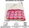 Dog blanket with cute print design, Ultra-soft pet sleeping blanket for small and medium pets, Reversible fleece blanket, Machine washable dog mat, Warm pet blanket 58 cm (Pink)
