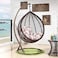 Comfortable Hanging Chair Outdoor Patio Swing Hanging (Egg Nest Shape) Brown (Random Cushion) YL21001-366