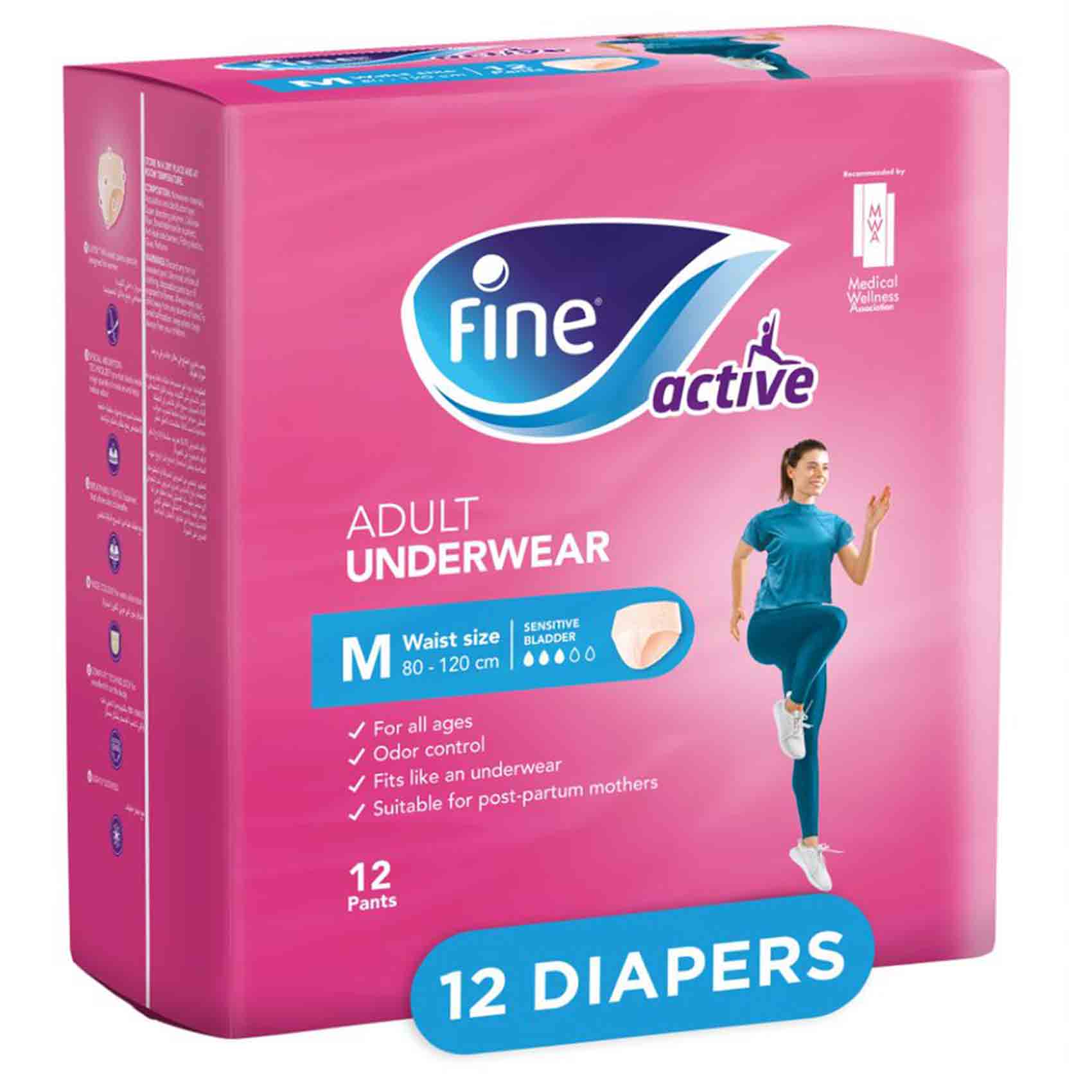 Fine Adult Diaper Size Medium 12 Diaper