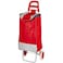 Foldable Shopping Trolley Cart, 4 Wheel Shopping Cart, Stainless Frame Shopping Cart- Red