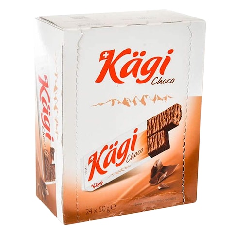 Kagi Wafers Dark Swiss Covered With Milk Chocolate 50g x Pack of 24