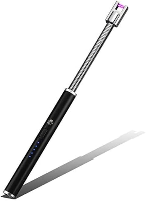 Uaejj Electric Arc Lighter, Plasma Lighter Flameless Windproof USB Rechargeable For BBQ Gas Stove Candle Fireworks Black A, Arcl001