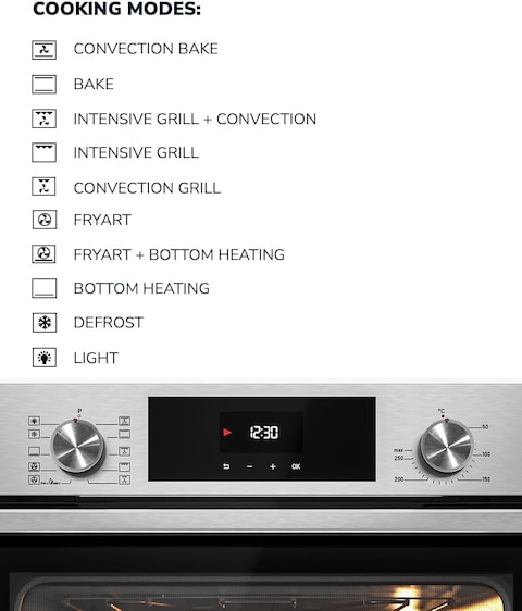 MILLEN Built In Electric Oven, 10 Cooking Modes, 73L - 3 Years Warranty, SCHOTT Inner Glass, MEO 6004 IX