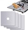 Doreen 4 pcs Gas Stove Burner Covers Non Stick Gas Range Protectors Reusable Aluminum Foil Cover Liner Mat Pad  Dishwasher Safe Silver(GC2224A)