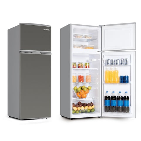 EGNRL 225 Ltr Gross Capacity, 210 Ltr Net Capacity Double Door Refrigerator, EGR225S, Silver (Defrost R600A)