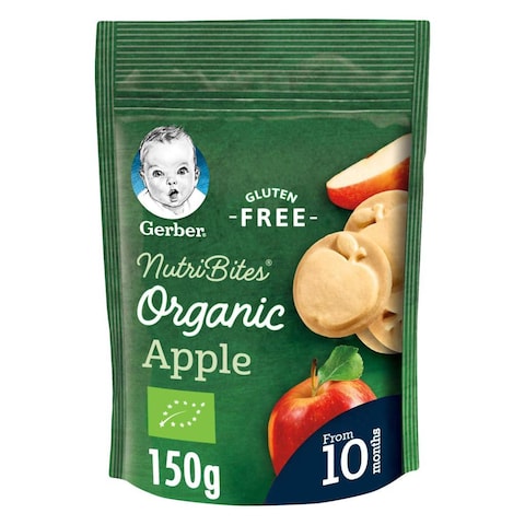 Buy Gerber Organic Nutribites Apple Biscuits 150g in Kuwait