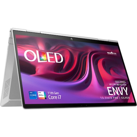 HP ENVY 13M-BD1033DX x360 Touchscreen Laptop - 13.3" FHD, Core™ i7-1195G7 - 8GB RAM, 512GB SSD, Irish Graphics, FP Reader, Windows 11 - Silver