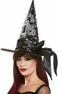 Smiffy's Deluxe Reversible Sequin Witch Hat with Sati- Black/Silver