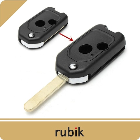 Rubik 2 Buttons Modified Car Remote Key Case Uncut Flip Key Blade Fob Shell Case For Honda Accord Civic CR-V Fit Jazz Insight Odyssey Pilot