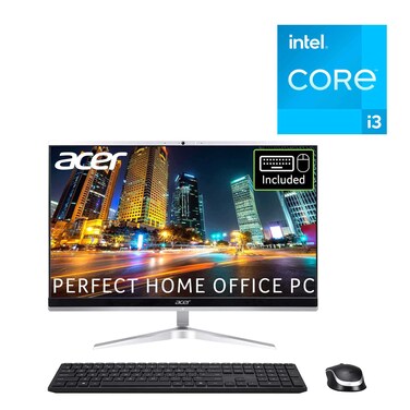 Acer Aspire C22-1650 21.5 inch All-in-One PC, Intel Core i3-1115G4, 4GB,  1TB HDD, Full HD Display, Wireless Keyboard and Mouse, Windows 10, Non touch, Silver