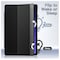 For Samsung Galaxy Tab S9 Plus 12.4-Inch, Translucent Back Tri-Fold Stand Protective Tablet Case Cover, Support S Pen Charging Auto Wake/Sleep Black