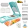 Generic Amaze Cutter Multifunction 14 In 1 Fruit Vegetable Tools Manual Mandoline Slicer Mini Chopper Kitchen Slicer Vegetable Cutter (Green/Gray)
