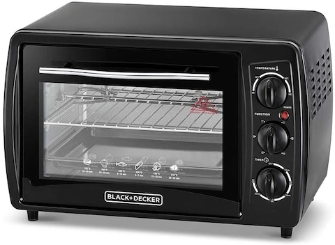 Black &amp; Decker 19L Double Glass Multifunction Toaster Oven With Rotisserie For Toasting/ Baking/ Broiling, Black - Tro19Rdg-B5, 2 Years Warranty