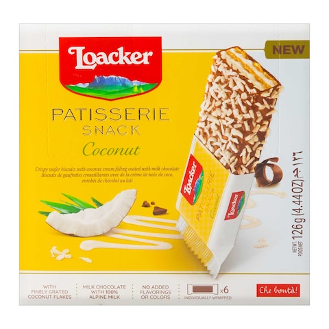 Buy Loacker Patisserie Coconut Bar 21g Pack of 6 in Saudi Arabia