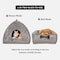 Triangle cat bed, a Self-warming indoor cat cave with the removable cushioned pillow, 2 in 1 foldable cat bed for kitten and small dogs, Easy to clean 50 cm (Grey)