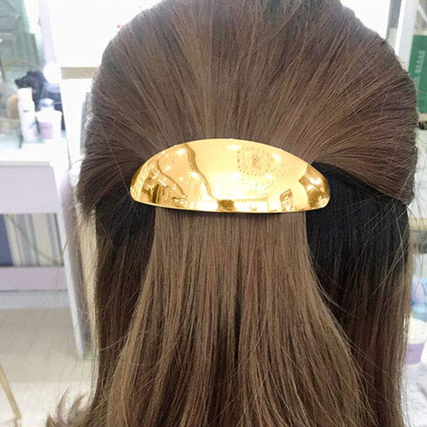 Aiwanto Hair Clip Long Hair Clip Ladies Clips Golden Simple and elegant Clip