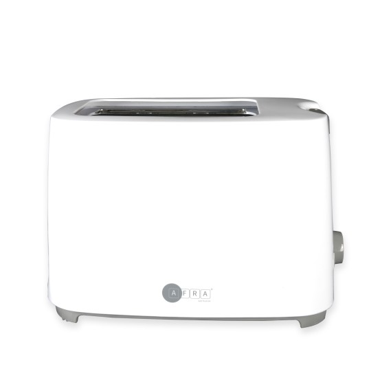 AFRA Electric Breakfast Toaster, 700W, 2 Slots, Removable Crumb Tray, Plastic Body, White Finish, G-Mark, ESMA, RoHS, CB certified, AF-100240TOWH, 2 Years Warranty