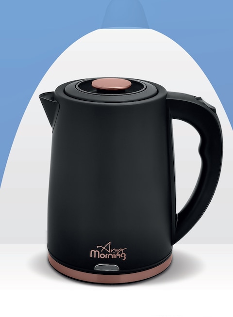 Any Morning Stainless Steel Hot Water Kettle, Water Boiler with Auto Shut Off and Boil Dry Protection, Cordless Electric Tea Kettle, 360 Swivel Base, 1,8 L, 61 oz, 1500W