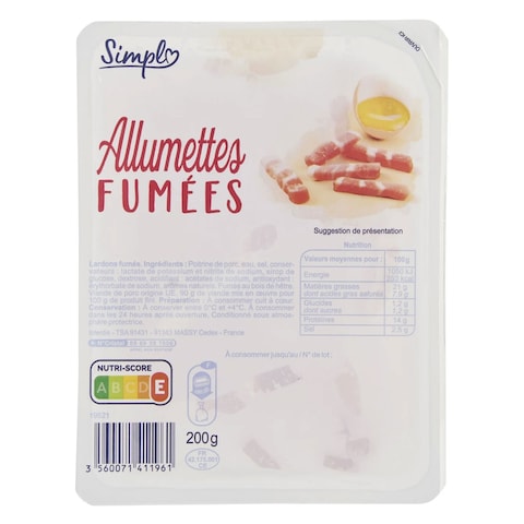 Simpl Allumettes Fumee Lardon 200GR